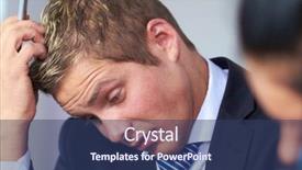  Presentation with worried young female college student - Cool new slides with stressed businessman scratch his head backdrop and a ocean colored foreground