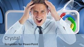  Presentation with abstract blue white - Amazing PPT layouts having an apple with canadian backdrop and a dark gray colored foreground