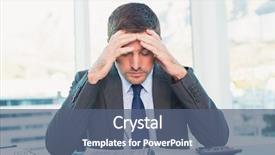  Presentation with workplace stress - Amazing presentation having stressed businessman with head backdrop and a ocean colored foreground