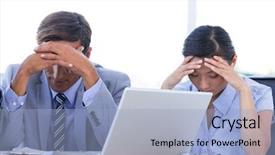  Presentation with government office - Slide set enhanced with stressed businesspeople in the office background and a  colored foreground