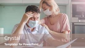  Presentation with paperwork - Slide set consisting of stressed-couple-worried-about-paperwork background and a coral colored foreground