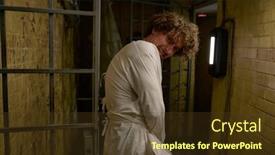  Presentation with crazy - Presentation design featuring stressed-crazy-man-wearing-straightening and a tawny brown colored foreground