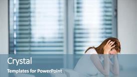  Presentation with entrepreneur - PPT layouts having stressed entrepreneur - depressed anxious young woman shallow background and a teal colored foreground