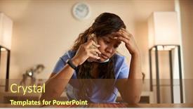  Presentation with stressed nurse - Cool new presentation with stressed-filipina-nurse-taking-phonecall backdrop and a tawny brown colored foreground