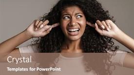  Presentation with noise - Presentation design featuring stressed-frustrated-young-dark-skinned background and a coral colored foreground