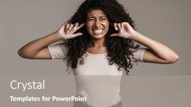  Presentation with noise - Slide set enhanced with stressed-frustrated-young-dark-skinned background and a gray colored foreground