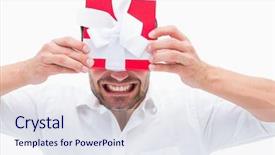  Presentation with stressed - Presentation with stressed-man-holding-a-present background and a  colored foreground