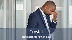  Presentation with african american business - Audience pleasing PPT layouts consisting of stressed-mature-business-man-rubbing backdrop and a ocean colored foreground