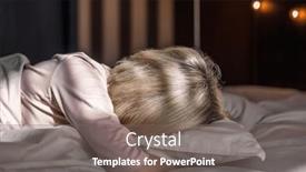  Presentation with lonely - Slides consisting of stressed-middle-aged-woman-lying background and a gray colored foreground