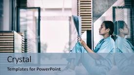  Presentation with stressed nurse - Cool new presentation with stressed nurse looking at x backdrop and a light blue colored foreground