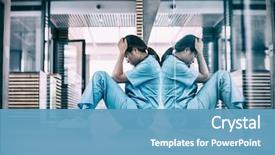  Presentation with stressed - Colorful PPT theme enhanced with stressed nurse sitting in hospital backdrop and a teal colored foreground