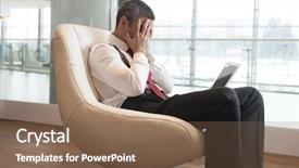  Presentation with coping - Colorful PPT theme enhanced with stressed out businessman covers face backdrop and a  colored foreground