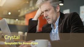  Presentation with business pitch - Colorful slides enhanced with stressed salesman preparing sales pitch backdrop and a tawny brown colored foreground