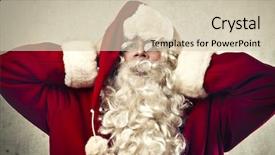  Presentation with holiday stress - Cool new PPT theme with stressed santa claus backdrop and a soft green colored foreground