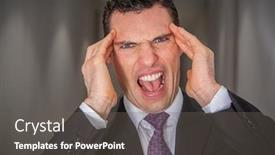  Presentation with stressed - Slide deck having stressed-shouting-screaming-depressed-angry background and a gray colored foreground