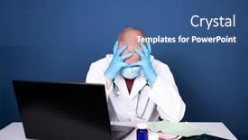  Presentation with mental hospital - Cool new presentation theme with stressed-tired-doctor-during-covid backdrop and a ocean colored foreground