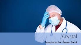  Presentation with mental hospital - Audience pleasing theme consisting of stressed-tired-doctor-during-covid backdrop and a light blue colored foreground
