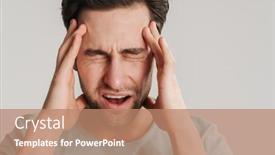  Presentation with stressed - Audience pleasing theme consisting of stressed-upset-man-suffering backdrop and a coral colored foreground