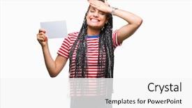  Presentation with african american - PPT theme having stressed with hand on head background and a  colored foreground