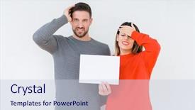  Presentation with blank - Beautiful presentation design featuring stressed with hand on head backdrop and a lemonade colored foreground