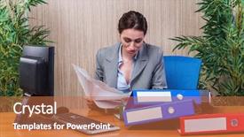  Presentation with stress at work - Cool new theme with stressed with too much work backdrop and a red colored foreground