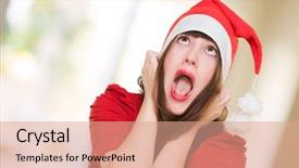  Presentation with christmas saferty - Amazing presentation having stressed woman wearing a christmas backdrop and a coral colored foreground