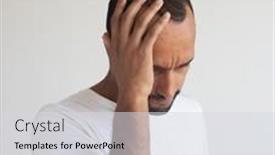  Presentation with grey black white - PPT theme having stressed-young-african-american-man background and a  colored foreground
