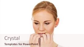  Presentation with nails - Cool new presentation theme with stressed-young-woman-biting-nails backdrop and a lemonade colored foreground