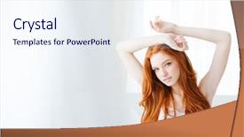  Presentation with gentle - Cool new presentation with stretch arm - beautiful gentle young woman backdrop and a sky blue colored foreground