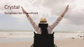  Presentation with sunshine - PPT layouts featuring stretched out sitting in wheelchair background and a lemonade colored foreground