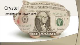  Presentation with piggy bank - Presentation with stable strong - stretched us dollar note superimposed background and a soft green colored foreground