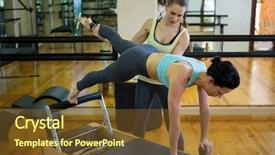  Presentation with reform - Slide deck having stretching exercise on reform background and a  colored foreground