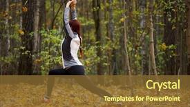  Presentation with free air traffic control tower - Presentation theme enhanced with stretching exercises in fresh air background and a tawny brown colored foreground