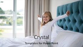  Presentation with stretching - Presentation theme with stretching her arms while waking background and a lemonade colored foreground