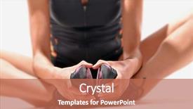  Presentation with woman runner - Presentation with wram up - stretching sporting runner woman fit background and a coral colored foreground