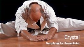  Presentation with stretching - Beautiful PPT layouts featuring stretching karate master backdrop and a coral colored foreground