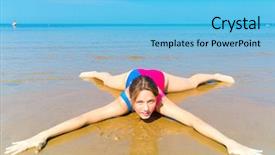  Presentation with kinder joy - PPT layouts featuring stretching muscles joy of exercise background and a light blue colored foreground