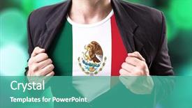 Presentation with mexico flag - Presentation theme enhanced with stretching suit with mexican flag background and a teal colored foreground