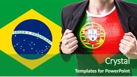  Presentation with stretching - Cool new slides with stretching suit with portugal flag backdrop and a forest green colored foreground