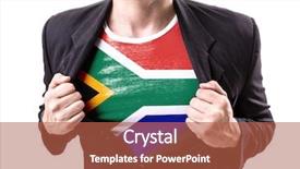  Presentation with old map south africa - Cool new slide set with stretching suit with south african backdrop and a red colored foreground