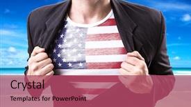  Presentation with pakistan and usa flag togetter - Presentation with stretching suit with usa flag background and a violet colored foreground