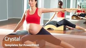  Presentation with medicine pregnant woman - Cool new PPT theme with stretchs exercise with wave corrector backdrop and a  colored foreground