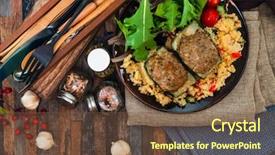  Presentation with southern beach grass - PPT layouts with strewed courgettes and southern semolina background and a tawny brown colored foreground