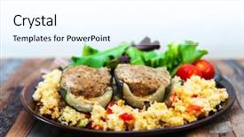  Presentation with southern beach grass - Colorful slide deck enhanced with strewed courgettes and southern semolina backdrop and a cool aqua colored foreground