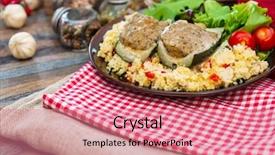  Presentation with southern beach grass - Audience pleasing PPT layouts consisting of strewed courgettes and southern semolina backdrop and a coral colored foreground