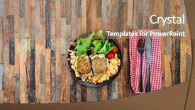  Presentation with southern beach grass - Beautiful presentation design featuring strewed courgettes and southern semolina backdrop and a coral colored foreground