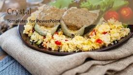  Presentation with southern beach grass - PPT layouts with strewed-courgettes-and-southern-semolina background and a coral colored foreground