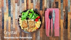  Presentation with southern beach grass - Slide set featuring strewed-courgettes-and-southern-semolina background and a coral colored foreground