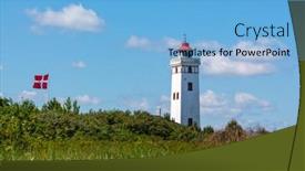  Presentation with lighthouse - PPT layouts featuring strib-fyr-lighthouse-at-middelfart background and a light blue colored foreground