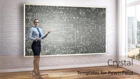  Presentation with teacher - Presentation featuring strict-female-teacher-mixed-media background and a coral colored foreground